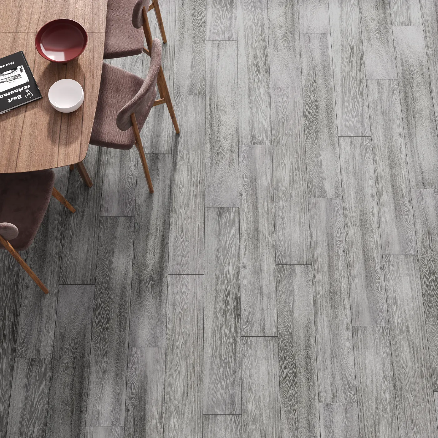 Aspen Grey Ridge Wood Effect Porcelain Tile - Rectified Edge - Matt Finish