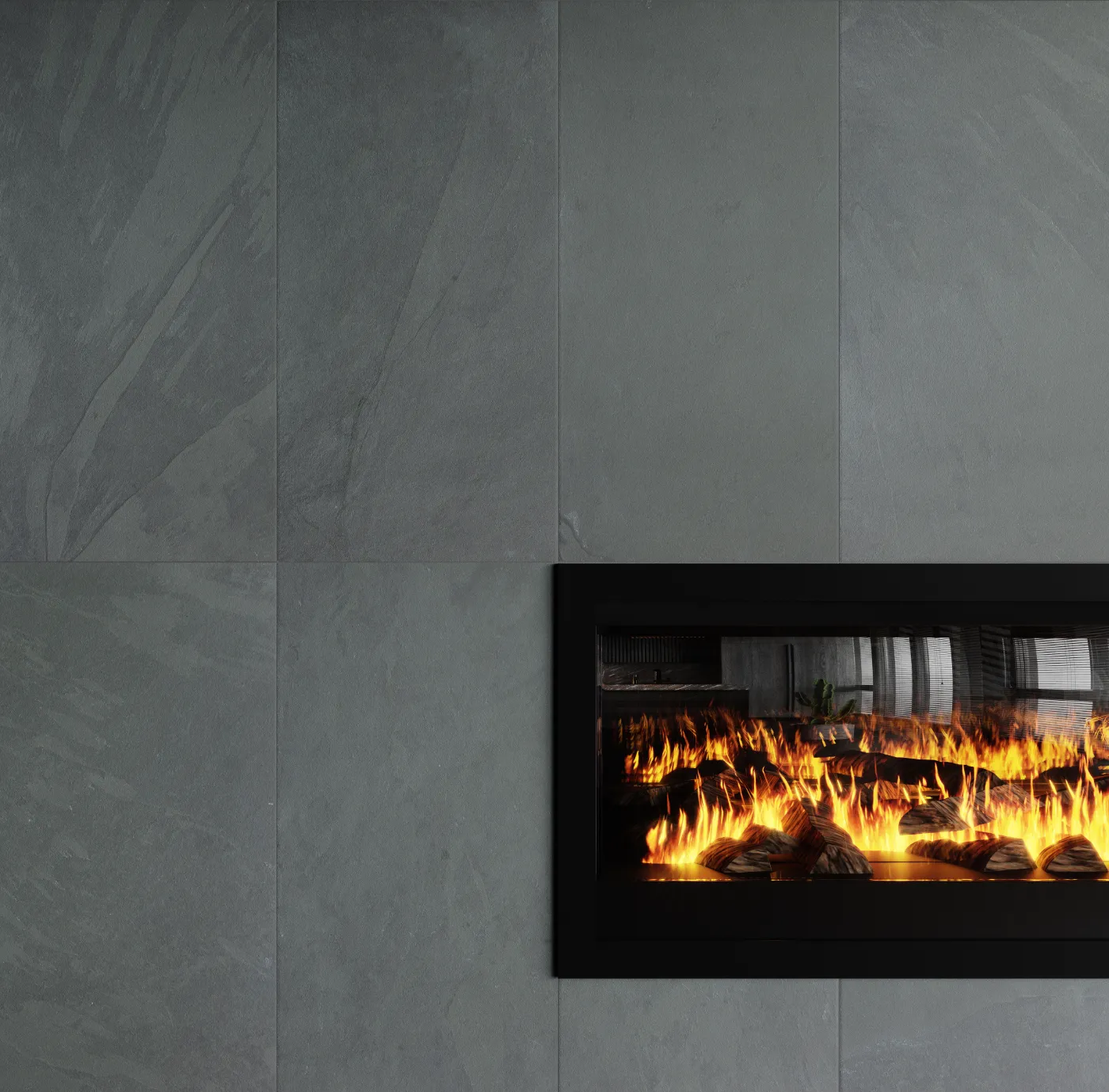 Brazilian Grey Slate Tile - Riven Surface