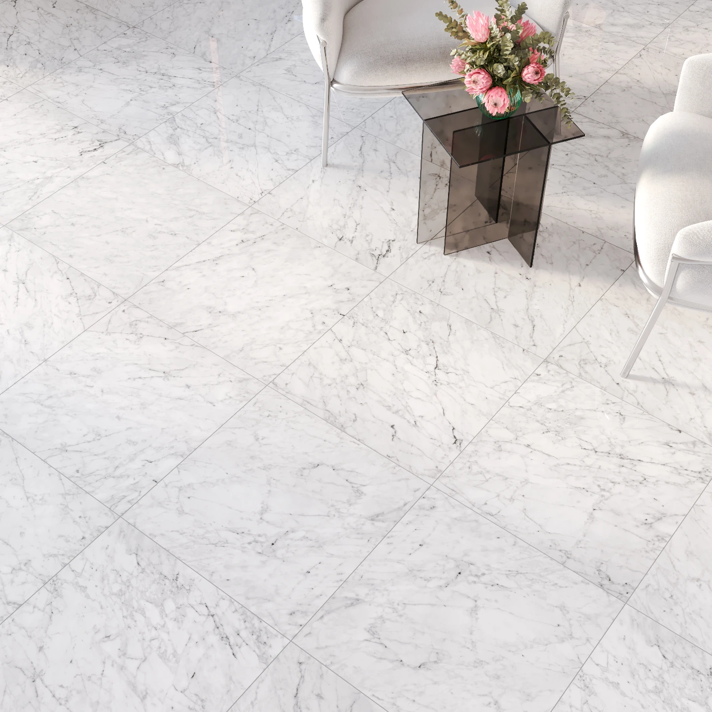 Carrara Gioia Porcelain Tile Rectified Edge - Polished Finish 300 x 600 x 9 (1)