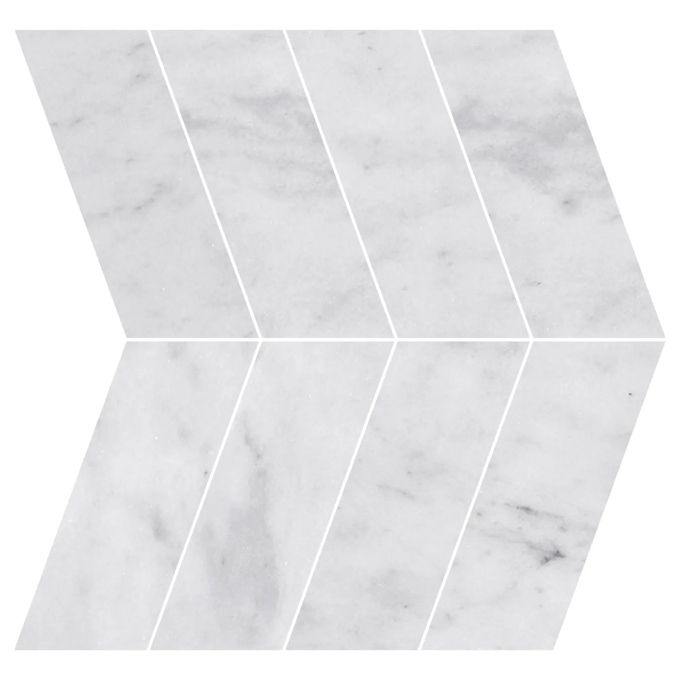 Carrara White Chevron Marble Tile Polished 100 x 305 x 10 (2)