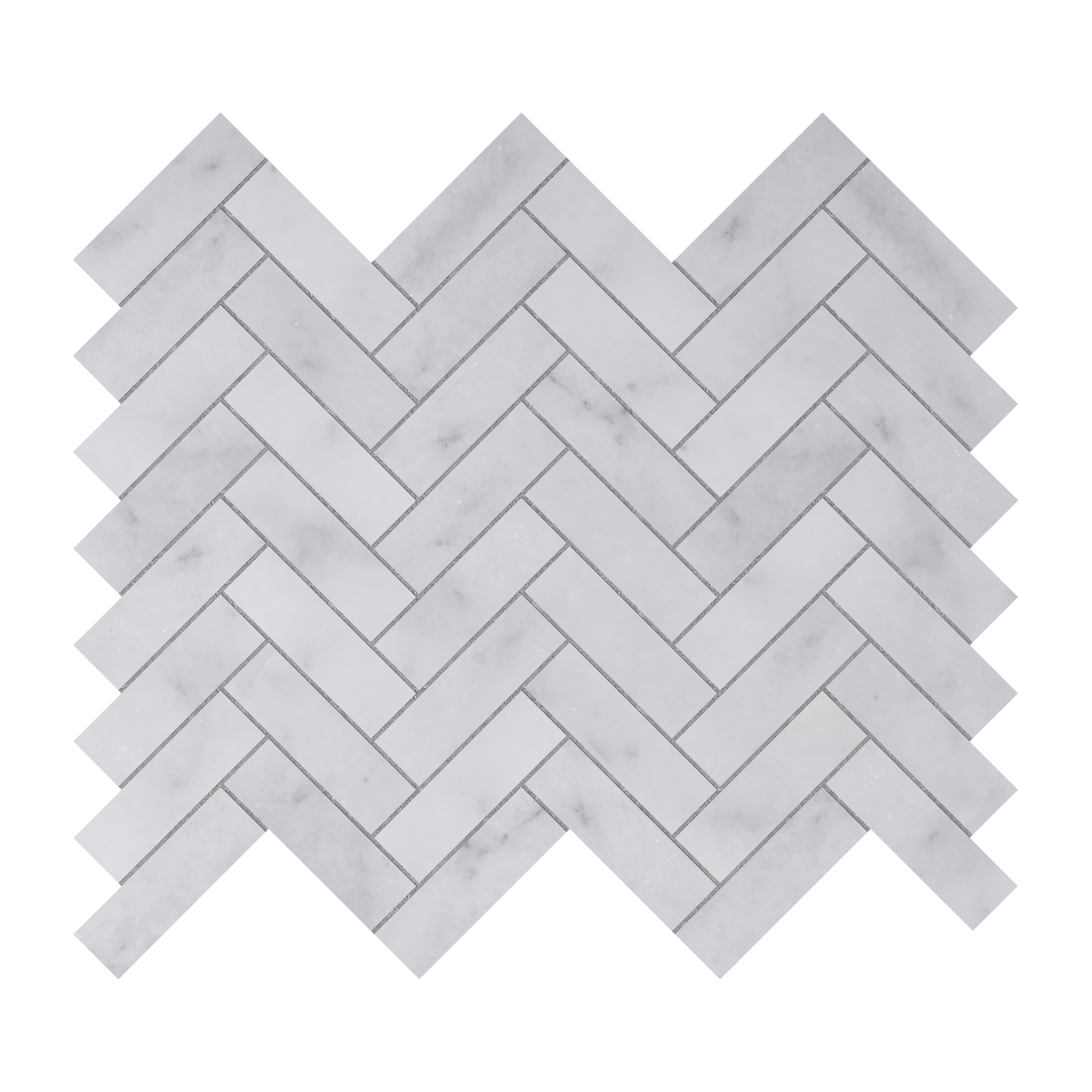 Carrara White Herringbone Mosaic Tile Honed 23 x 75 (0)