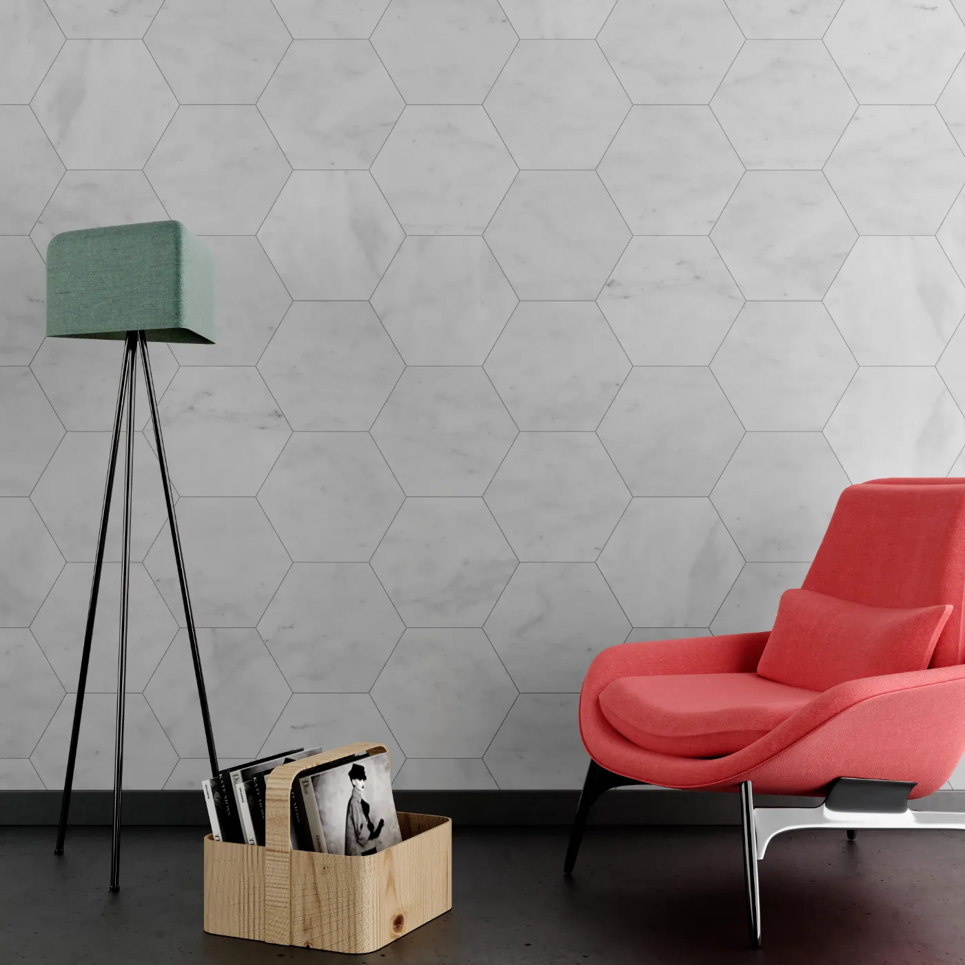 Carrara White Hexagon Marble Tile - Honed