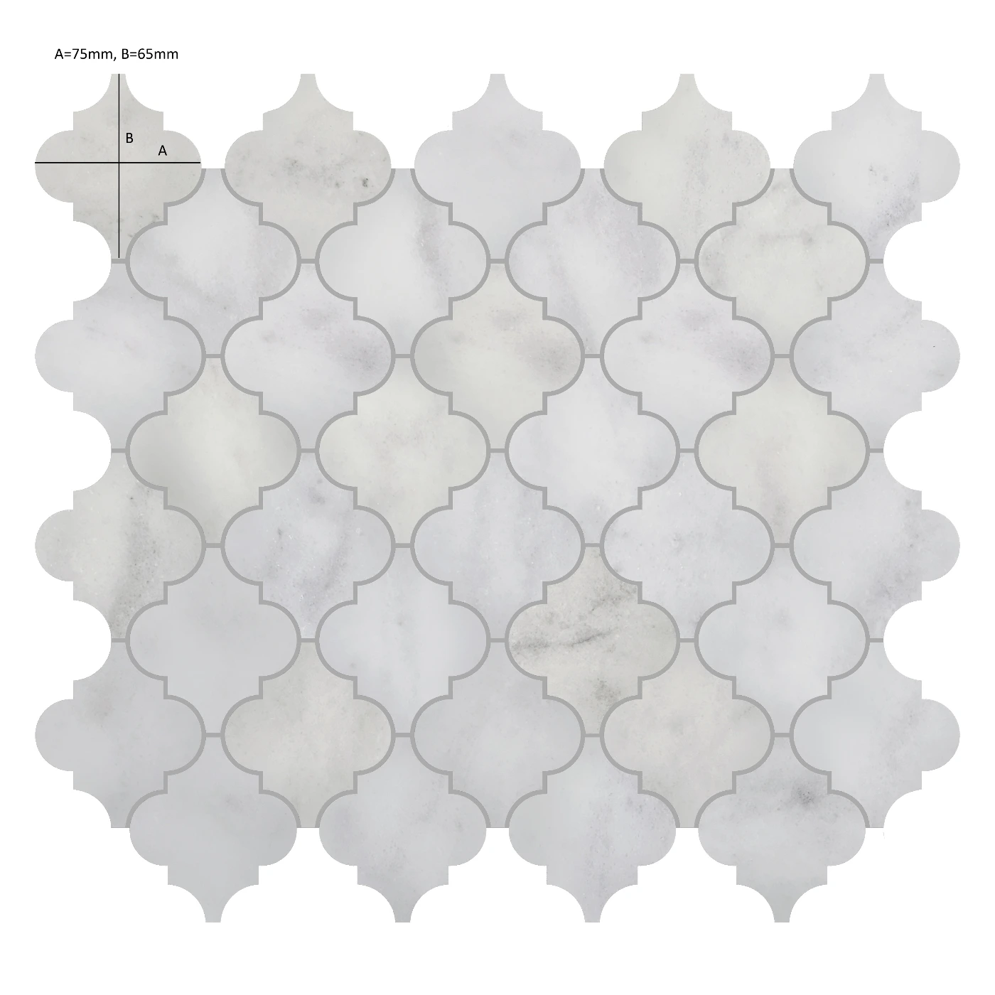 Carrara White Marble Arabesque Mosaic Tile - Honed