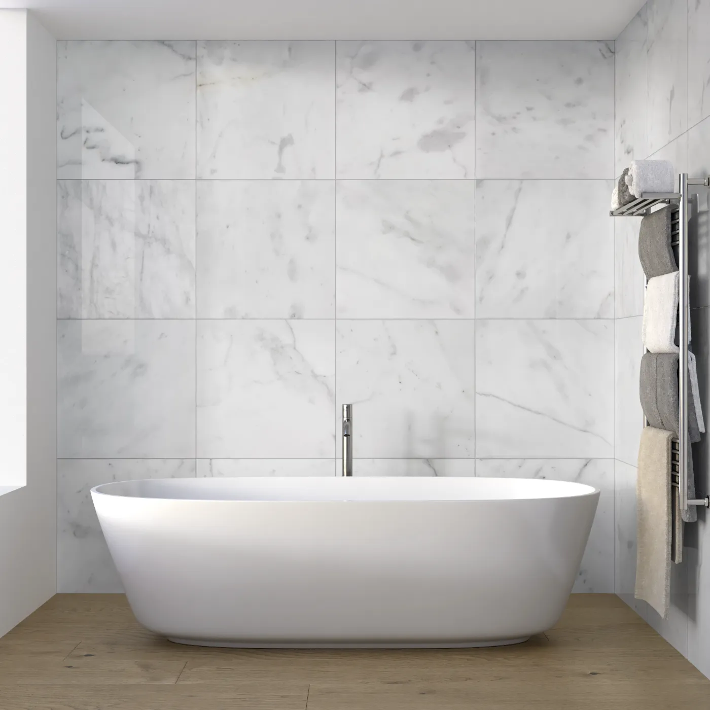 Carrara White Marble Tile - Polished