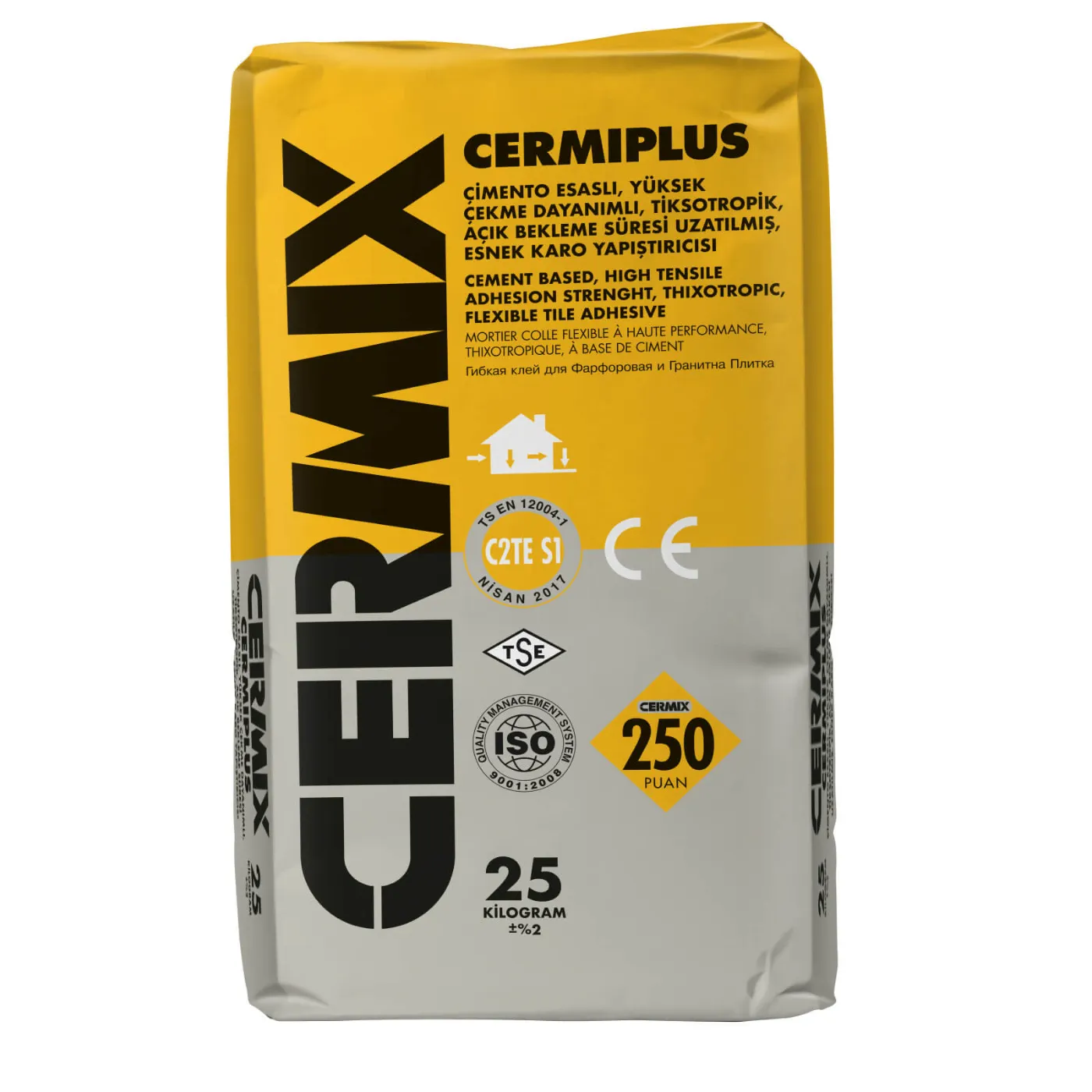 Cermix Cermiplus S1 Flexible Standard Set Tile Adhesive White - 25 Kg 25 Kg (1)