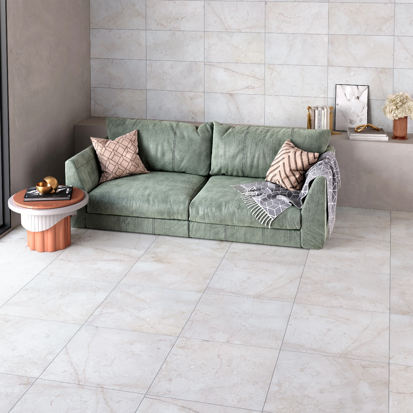 Crema Marfil Marble Tile - Honed