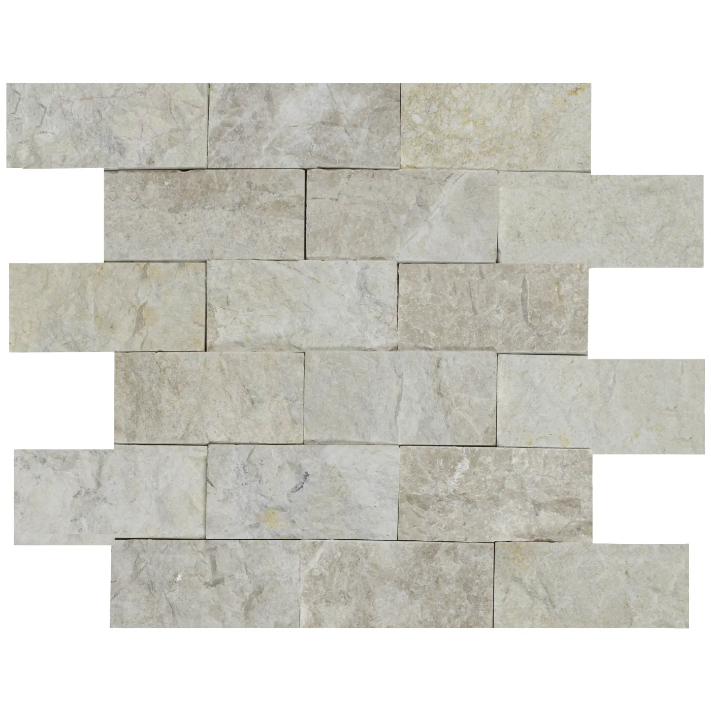 Crema Marfil Marble Tile Split Face - 3D Effect 48 x 100 (2)