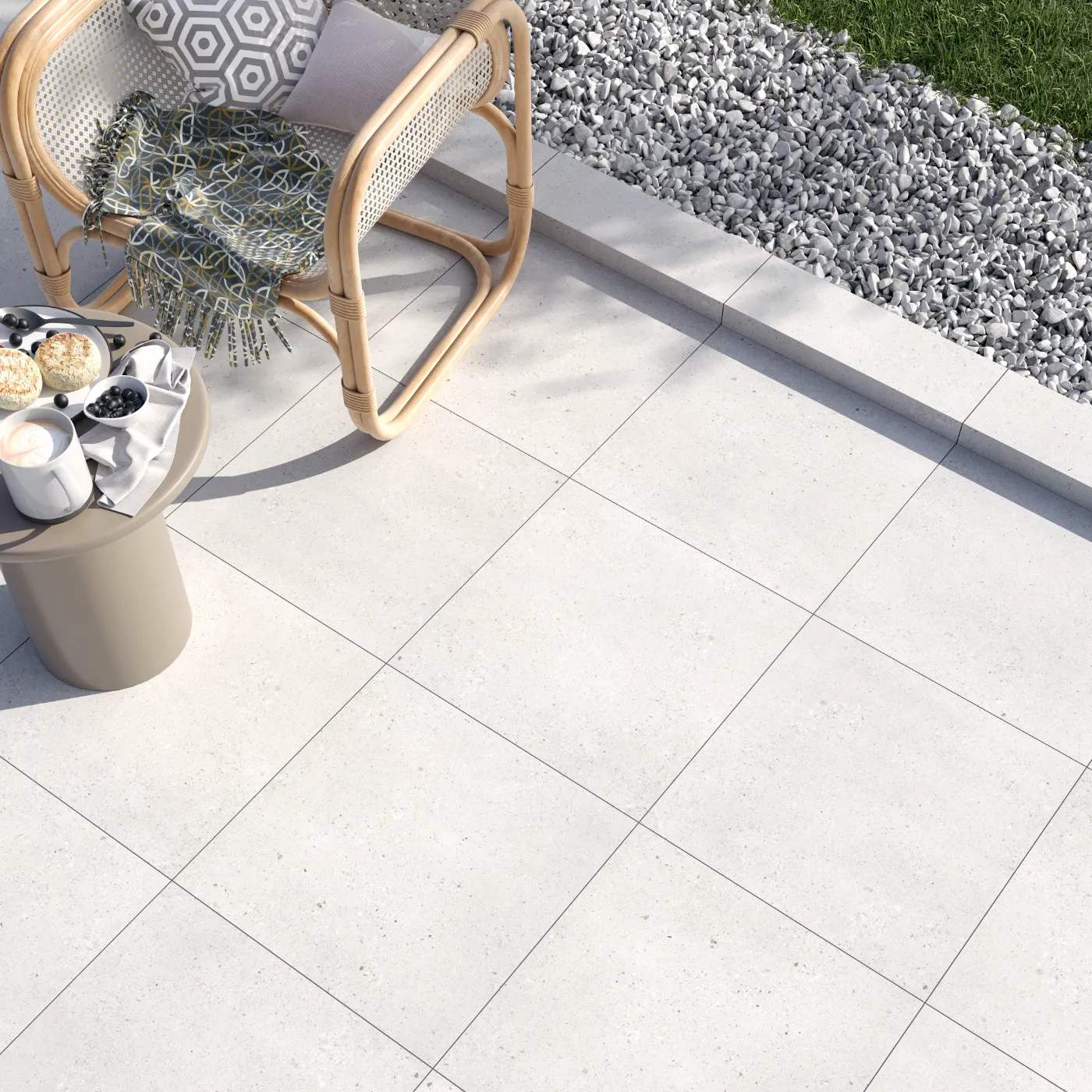 Frammenti Bianco Anti Slip Porcelain Tile Rectified Edge - Matt Finish 600 x 600 x 9 (1)