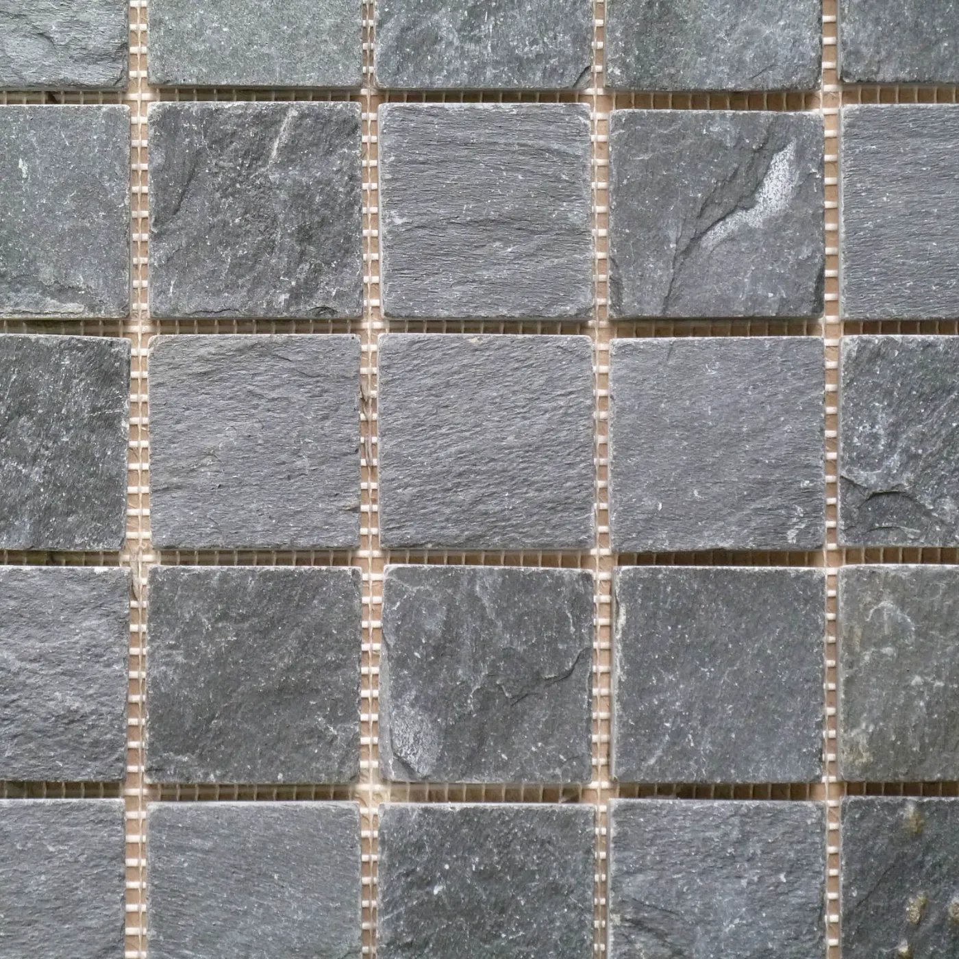 Imperial Black Slate Mosaic Tile - Riven Surface