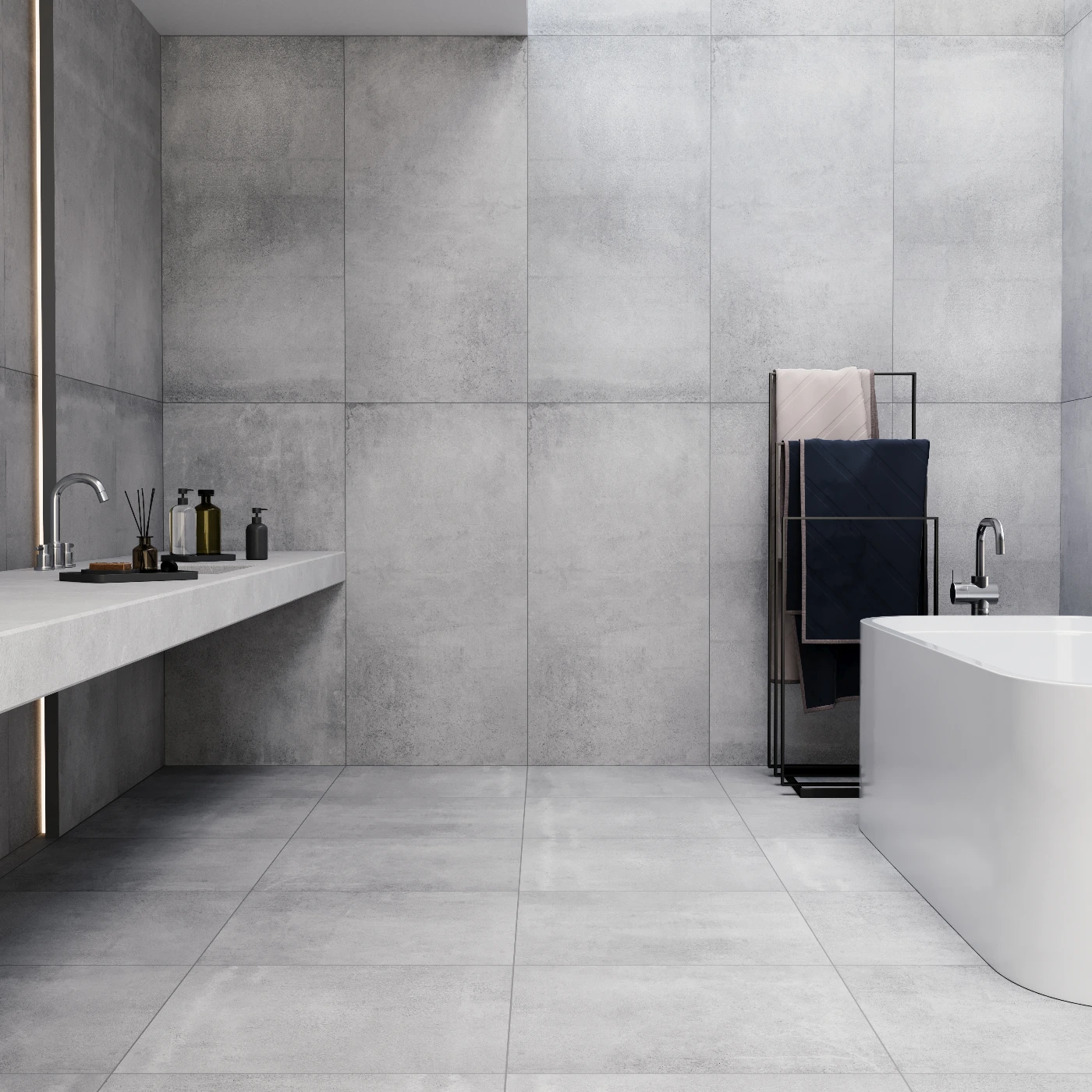 Industria Lithium Colourbody Concrete Effect Porcelain Tile Rectified Edge - Matt Finish 600 x 600 x 9 (0)