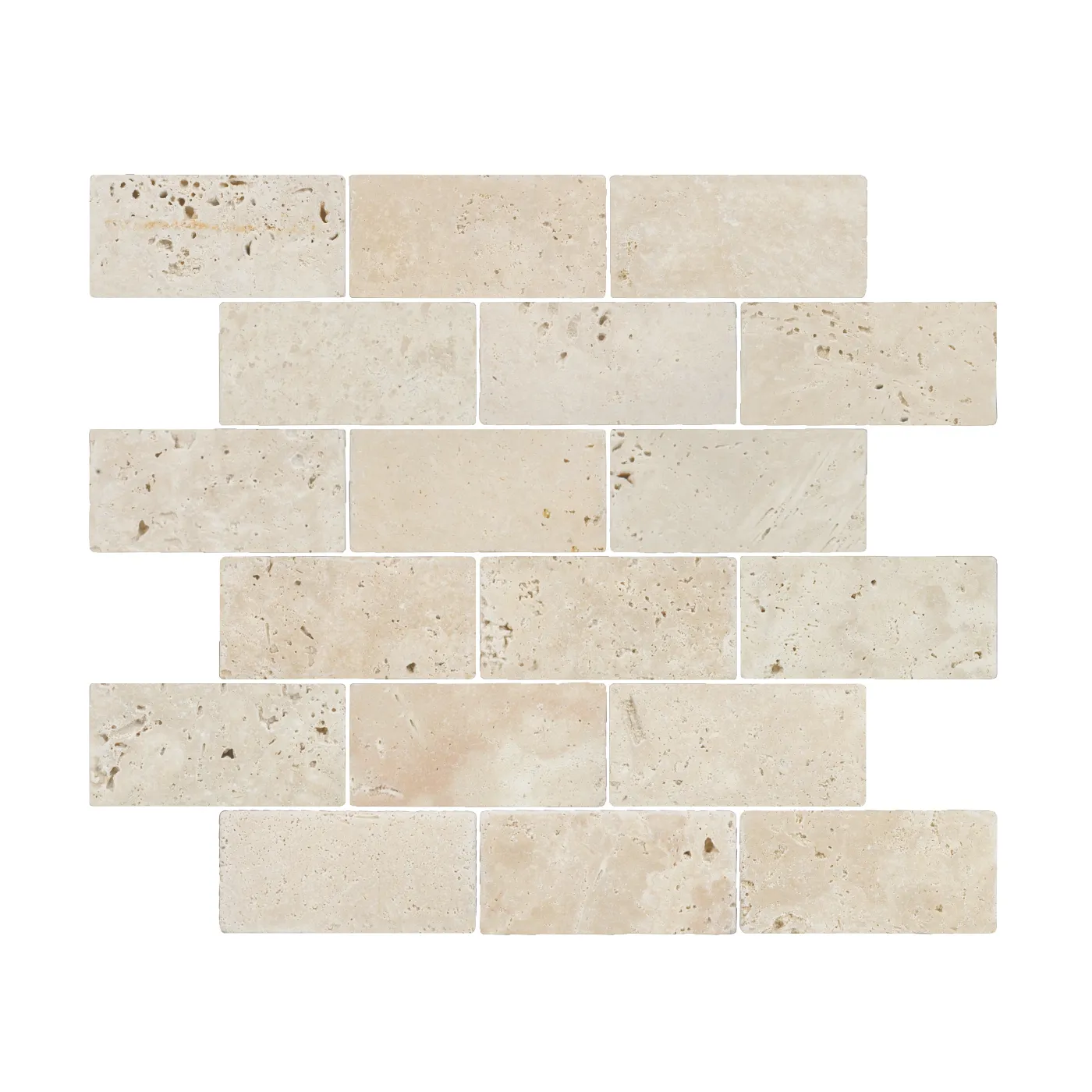 Lydia Classico Travertine Brick Mosaic Tile Unfilled & Tumbled Edge 48 x 100 (3)