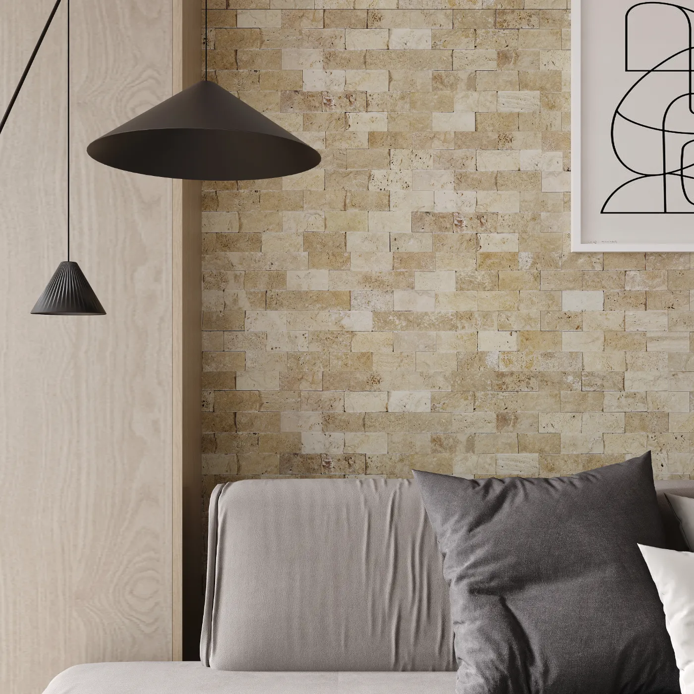 Lydia Classico Travertine Tile Split Face - 3D Effect 48 x 100 (1)