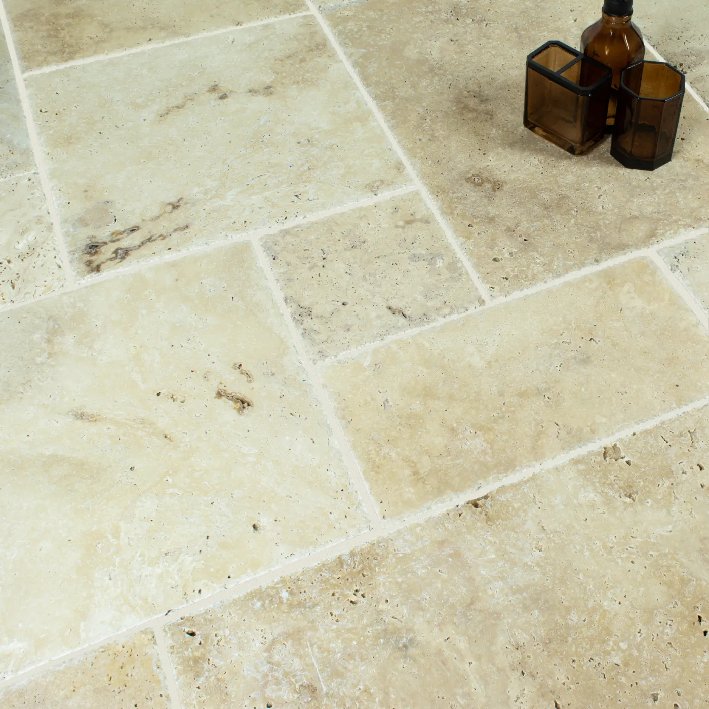 Lydia Kremna Travertine Tile Brushed & Chiselled Edge Opus Franco x 12 (2)