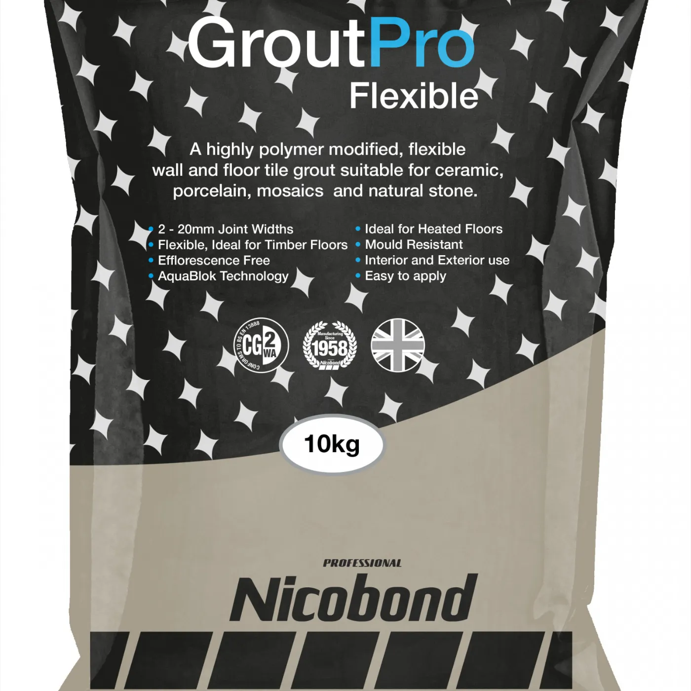  Nicobond Pro Flexible Tile Grout  10Kg Cream (1)