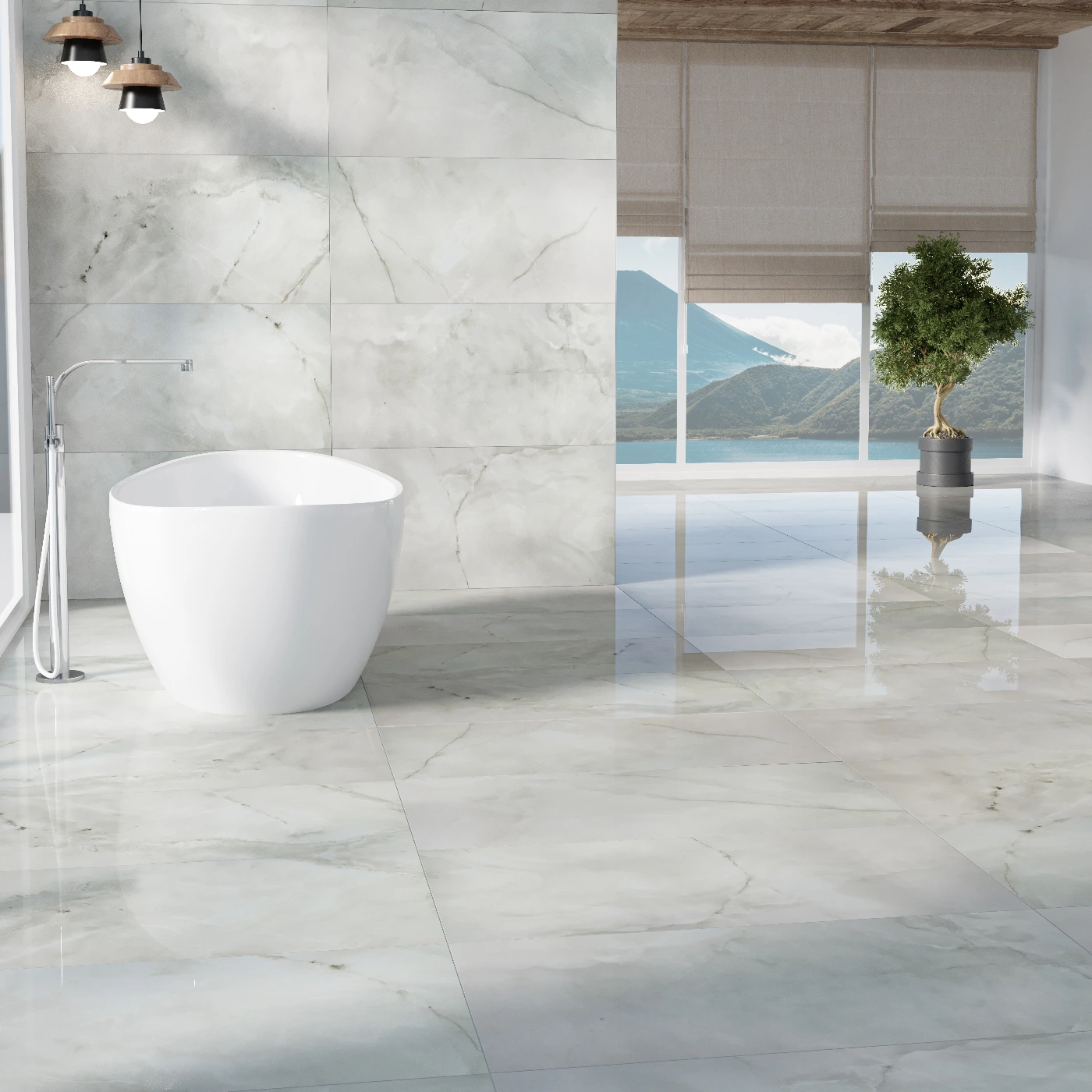 Onyx Nuvolato Porcelain Tile Rectified Edge - Polished Finish 600 x 1200 x 10 (0)