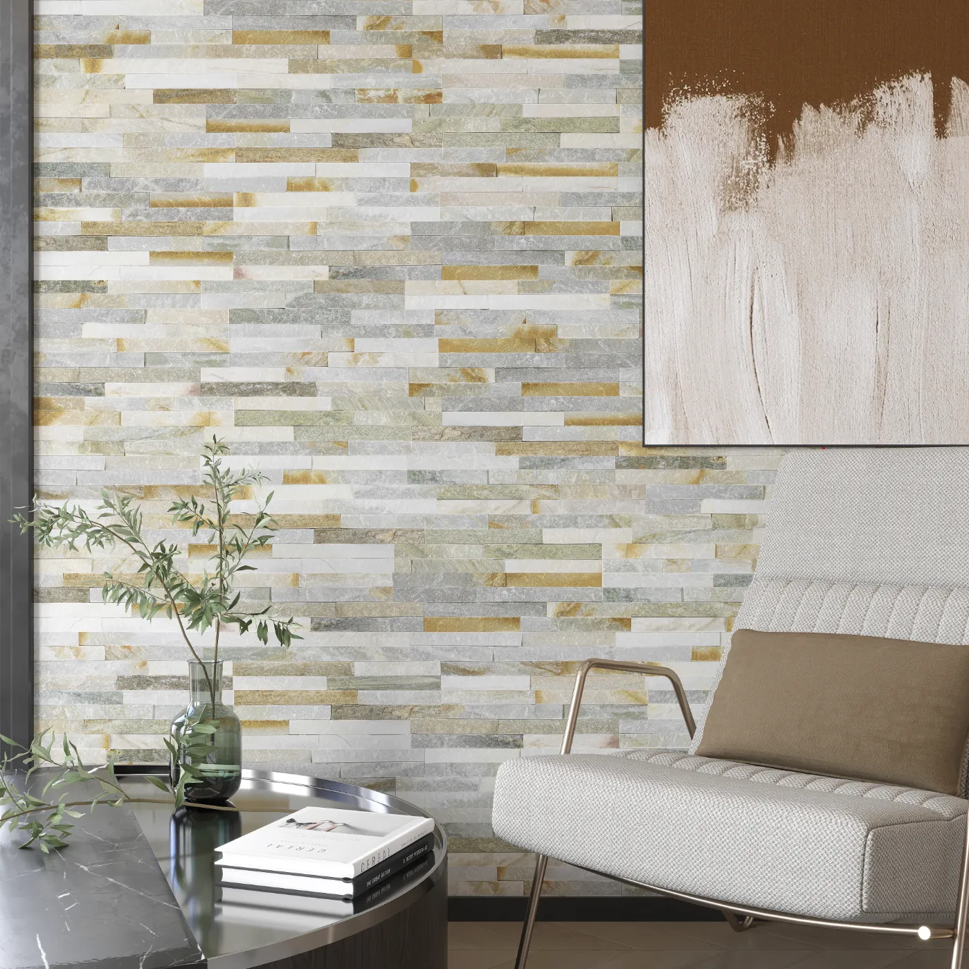 Oyster Slate Riven Tile Split Face - 3D Effect 100 x 400 (1)