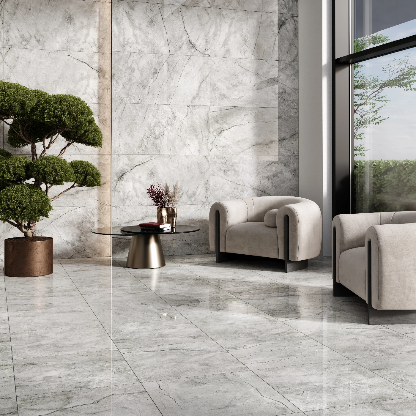 Paradiso Argento Porcelain Tile Rectified Edge - Polished Finish 600 x 1200 x 10 (0)