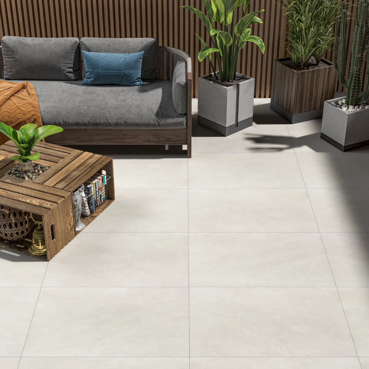 Quartz White Anti Slip Outdoor Porcelain Tile Rectified Edge - Matt Finish 600 x 900 x 20 (1)