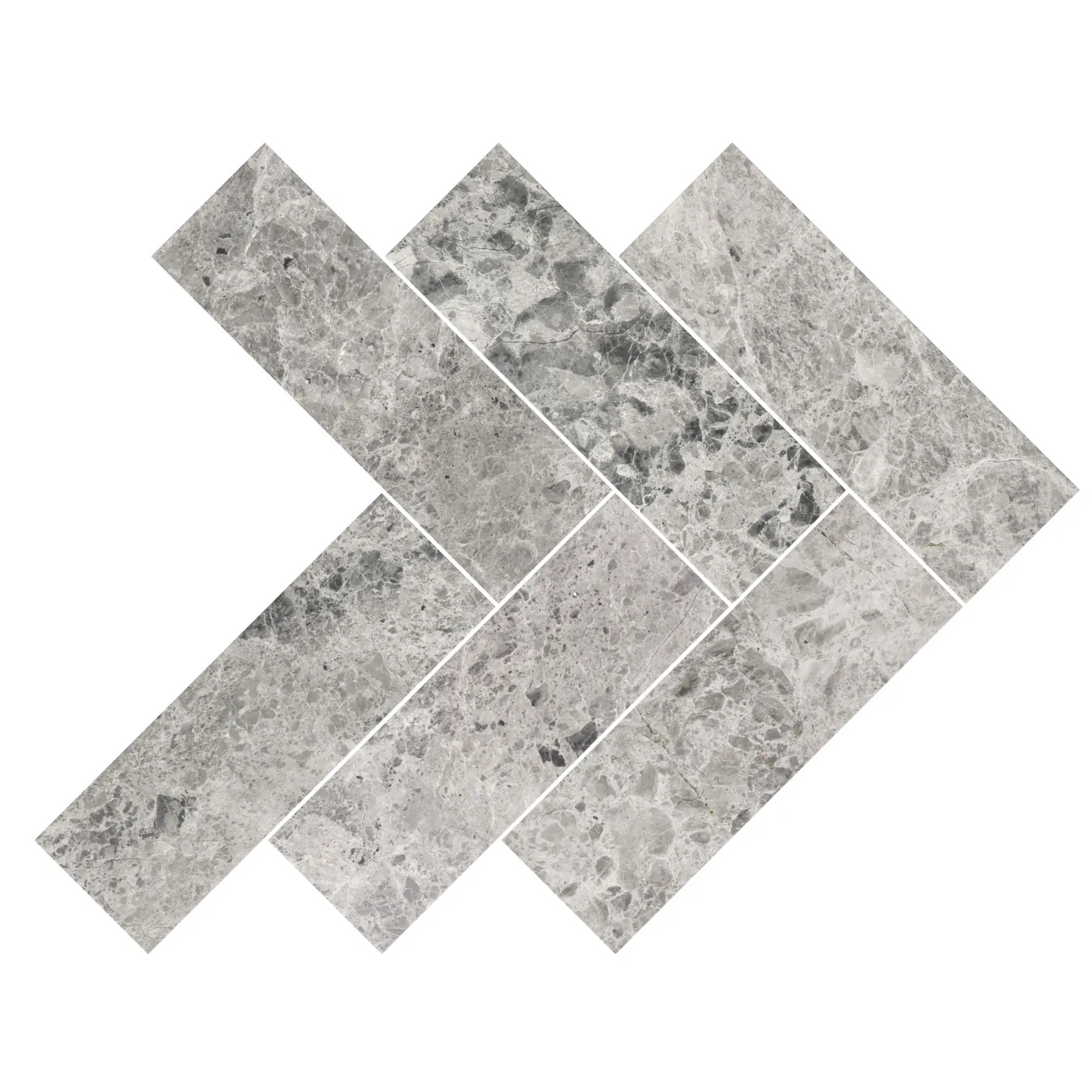 Silver Moon Herringbone Marble Tile Honed 100 x 305 x 13 (2)