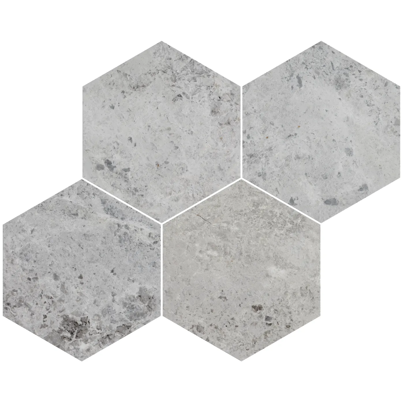 Silver Moon Hexagon Marble Tile Honed 15 cm (One Side) x 10 (2)