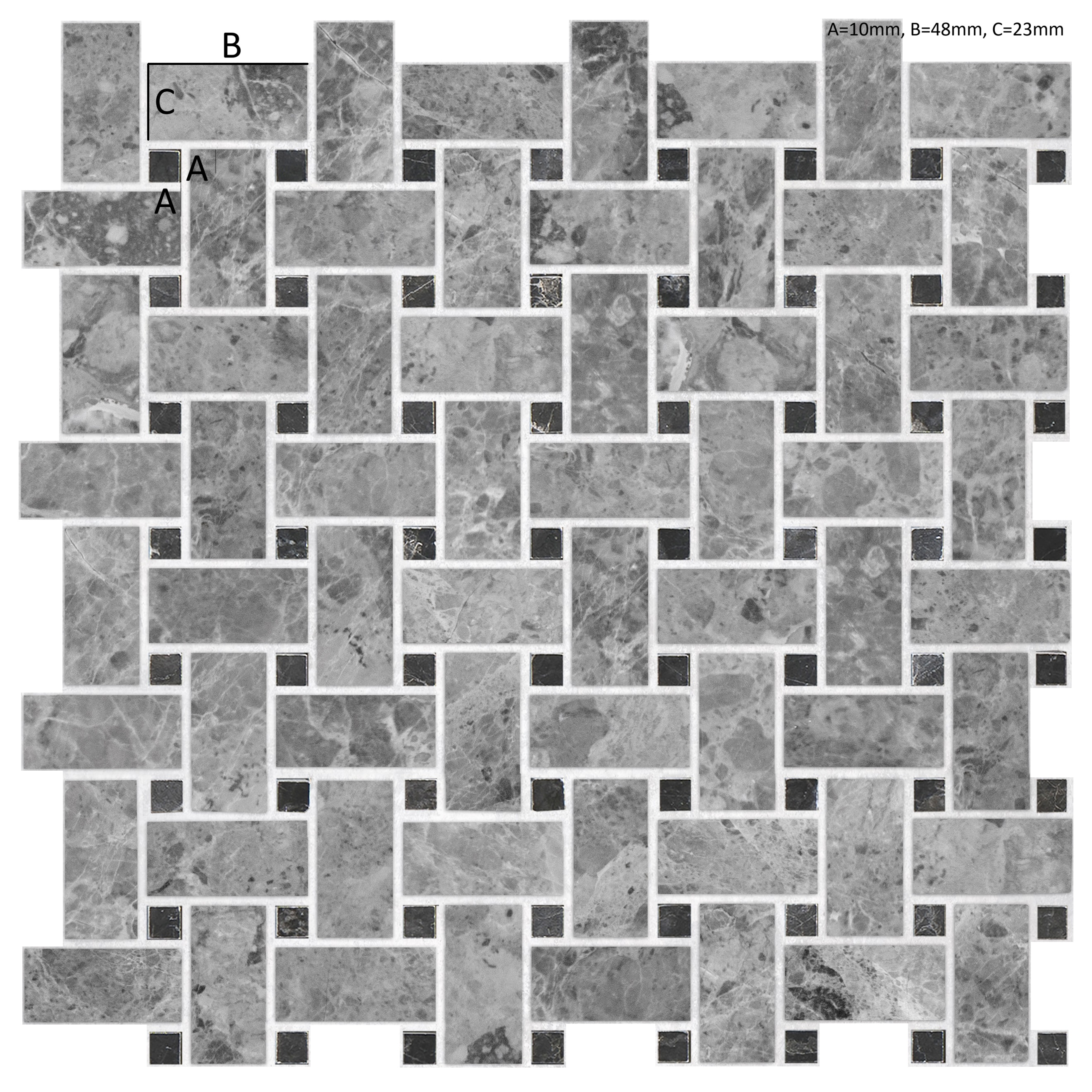 Silver Moon - St Laurent Basketweave Mosaic Tile Polished 305 x 305 x 10 (0)