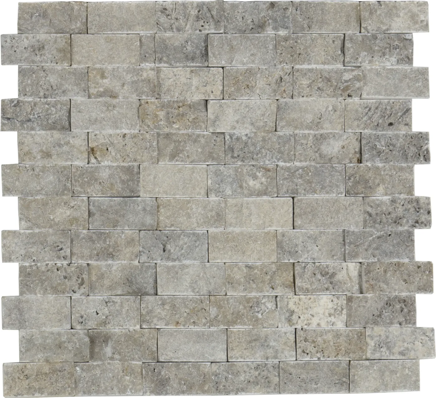 Silver Travertine Tile Split Face - 3D Effect 23 x 48 (2)