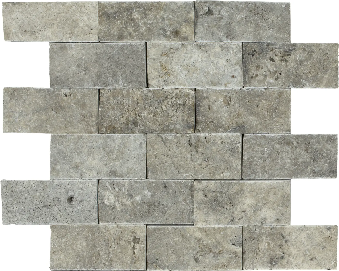 Silver Travertine Tile Split Face - 3D Effect 48 x 100 (2)