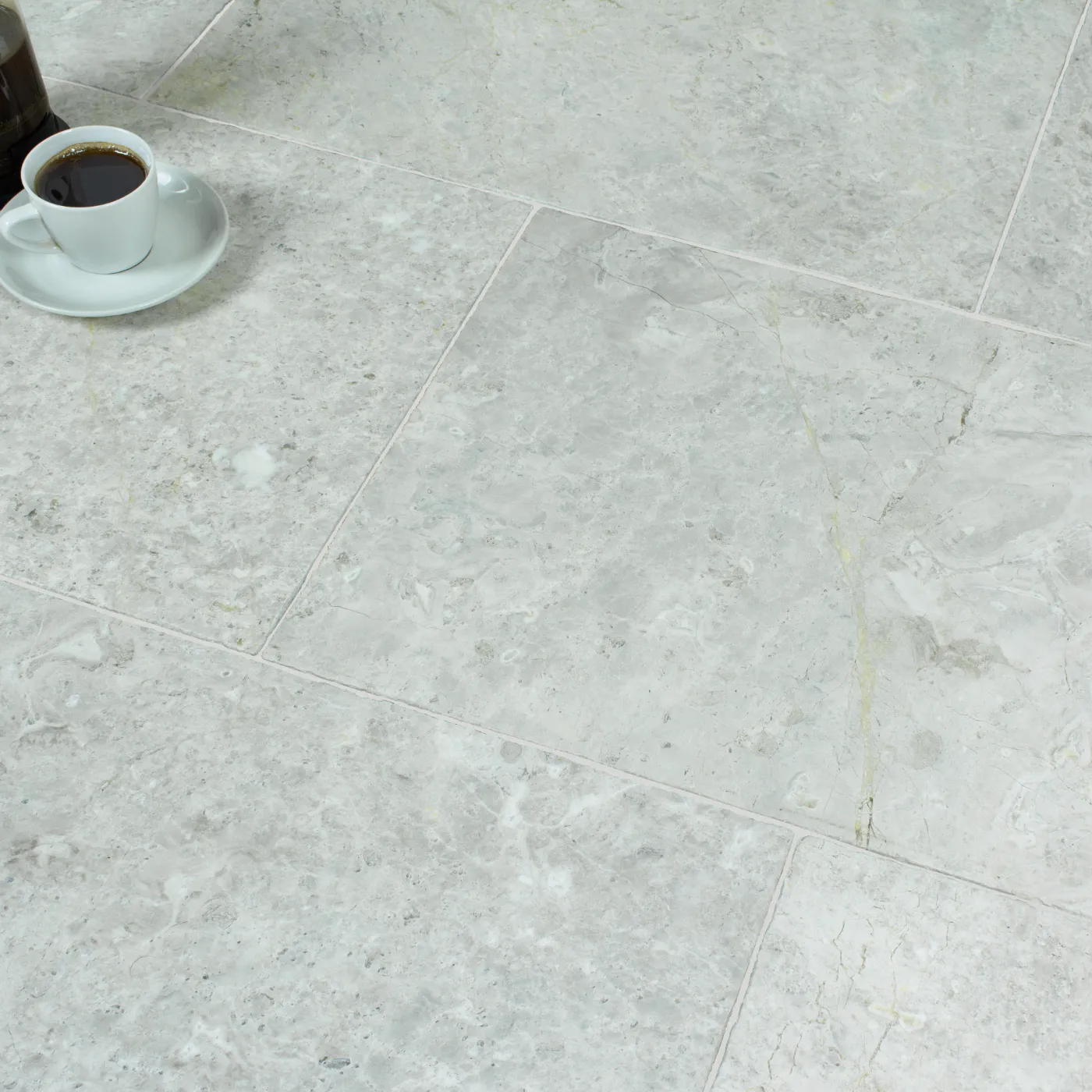 Sky Grey Marble Tile Tumbled Edge 406 x 610 x 12 (1)