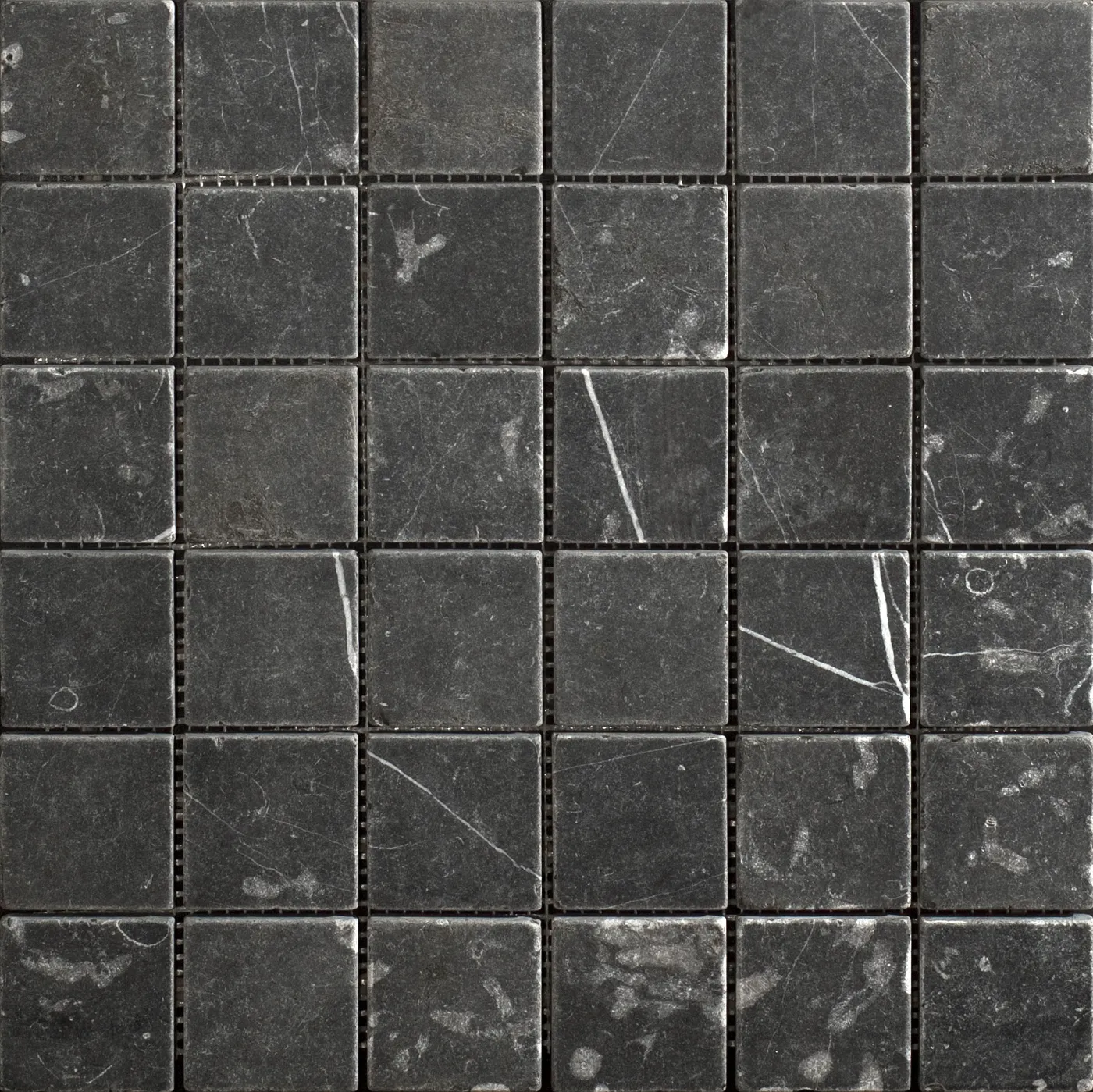 Taurus Nero Marble Mosaic Tile Tumbled Edge 48 x 48 (1)