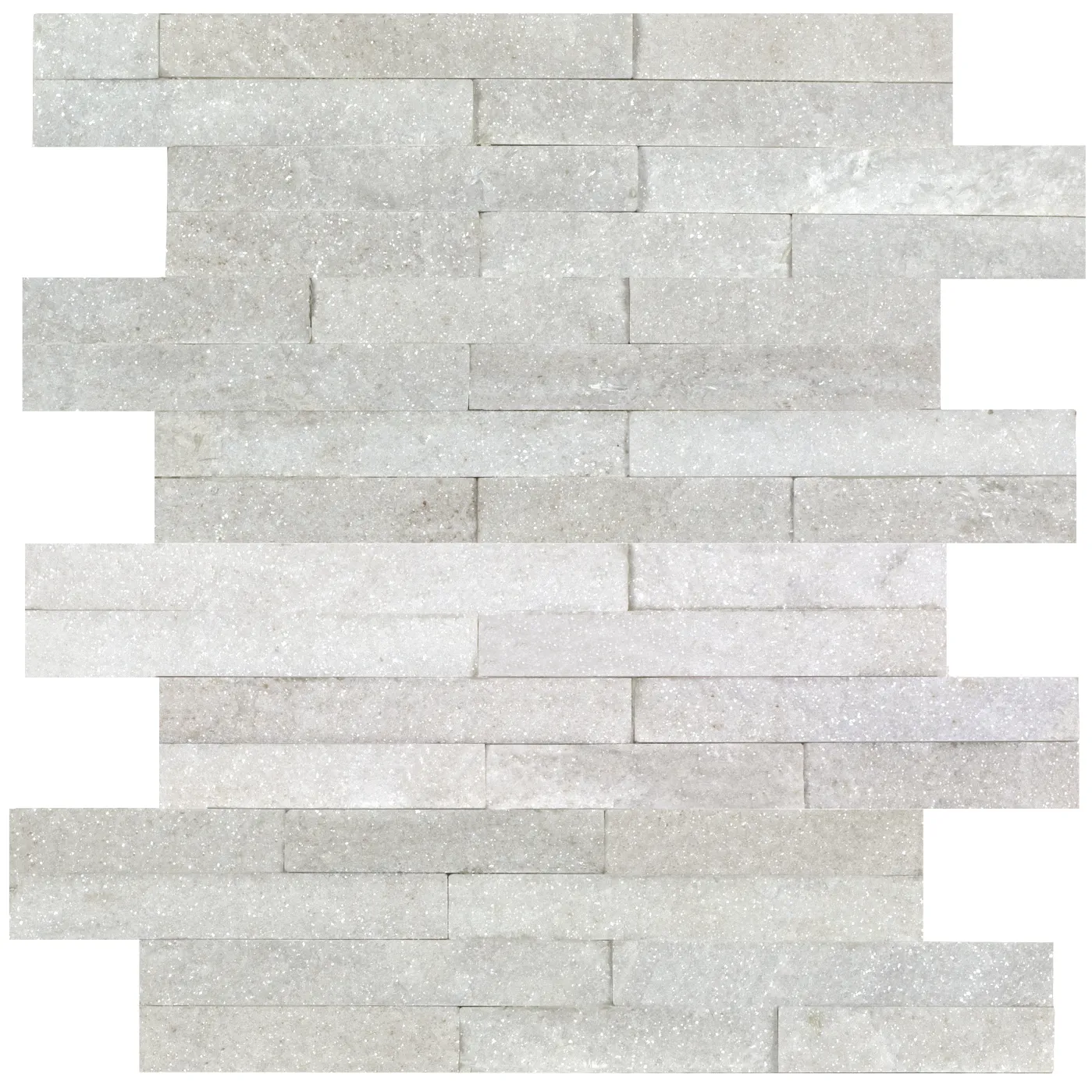 White Quartzite Slate Riven Tile Split Face - 3D Effect 100 x 400 (2)